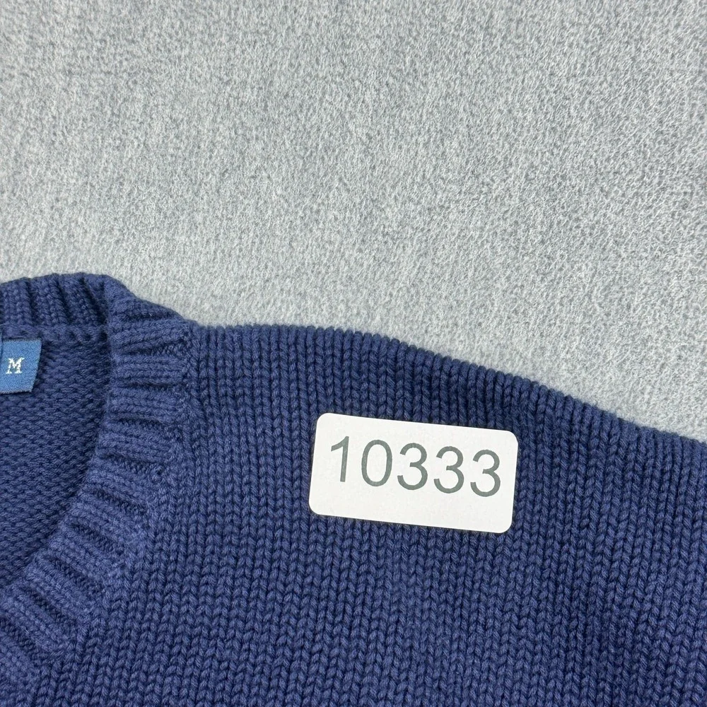 Vintage Polo Ralph Lauren Sweater Mens Medium Blue V Neck‎ Pullover Cotton Knit